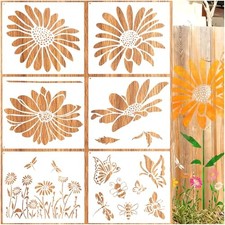 6Pcs Large Flower Stencils for Painting on Walls 16 x 12 Inch Giant Reusable