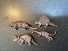 Four Vintage 1950 PREHISTORIC TIMES Marx nicely marbled dinosaurs RARE