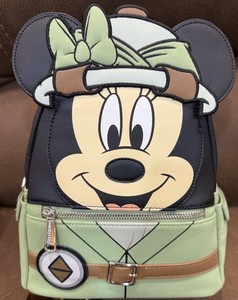 RARE-Retired Loungefly Disney Mickey Mouse Safari Flap Backpack Y2K Earthcore LOUNGEFLY Disney Mickey and Friends Jungle Safari GITD Mini  main image 3
