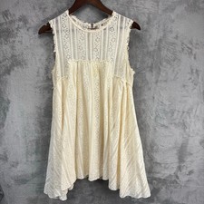Free People Womens Lace Empire Boho Asymmetrical Dress M Fairy Cottage Festival