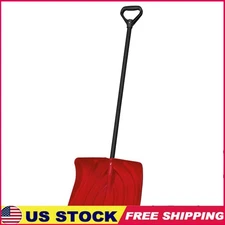 18in Snow Shovel & Pusher Steel Core Handle Ribbed Blade Durability Winter Tool