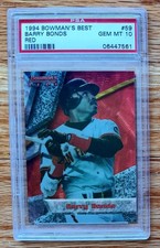 1994 BOWMAN'S BEST RED #59 BARRY BONDS GIANTS PSA 10 (Low Pop)