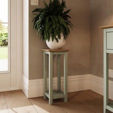 Side End Lamp Table Sage Green Oak Living Room Assembled