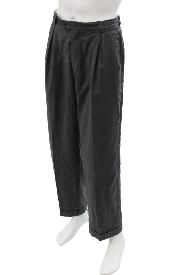 Pantalones de vestir Armani Collezioni para hombre gris oscuro lana cachemir talla 36 Foto 2 de 4