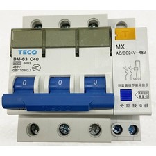 ONE NEW TECO BM-63 C40 3P MXAC/DC24V-48V circuit breaker Fast Ship YP1