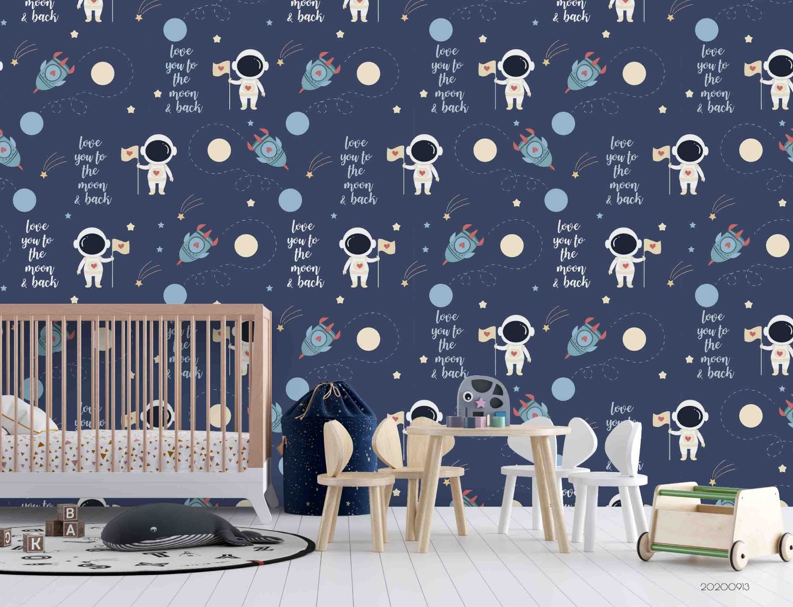 3D Space Astronaut Rocket Pattern Wall Murals Wallpaper Murals Wall Sticker