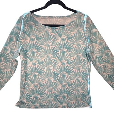 Vineyard vines women's Large performance Long sleeve swim summer tropical preppy