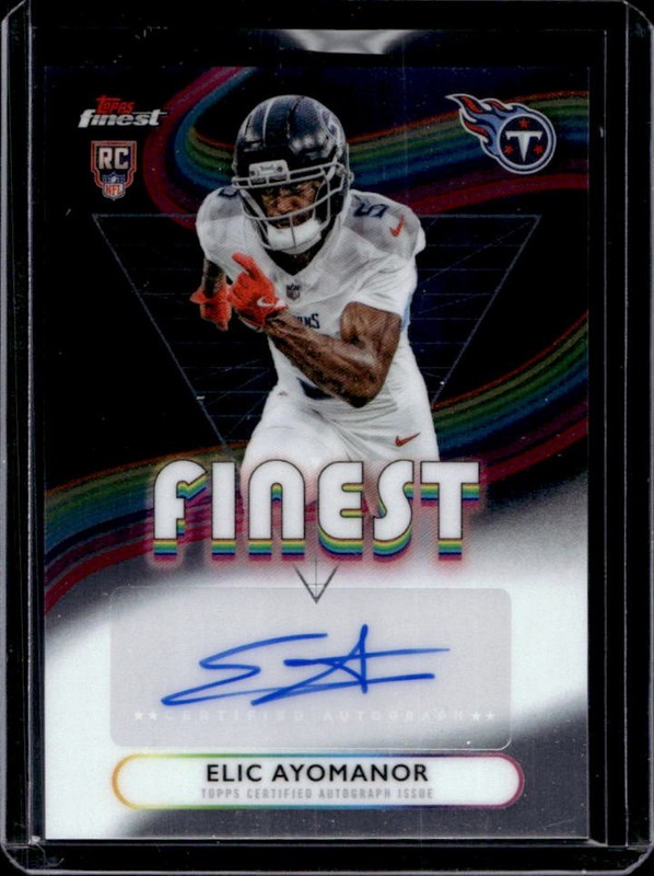 2025 Topps Finest Elic Ayomanor Auto Autograph RC #RFA-EA Titans Rookie