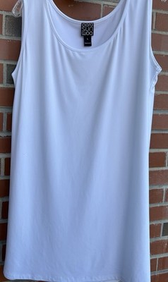 Clara Sun Woo Tank Top  White Stretch Smooth Minimalist Capsule Sz L