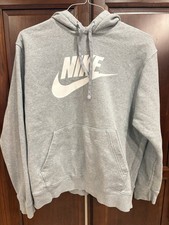 Nike Gray logo Hoodie Sweatshirt Size Large L Boys