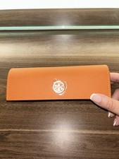 Tory Burch Orange Clamshell Case for Glasses/Sunglasses with Snap Closure