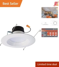 Elegant 3000K Dimmable LED Can Lights - 6 Pack with Baffle Trim for Home Upgrade