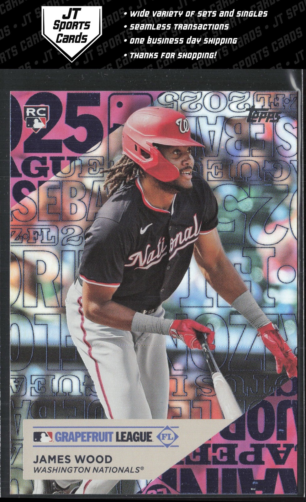 2025 Topps James Wood TG-18 RC Training Grounds Pink Foil | Washington Nationals