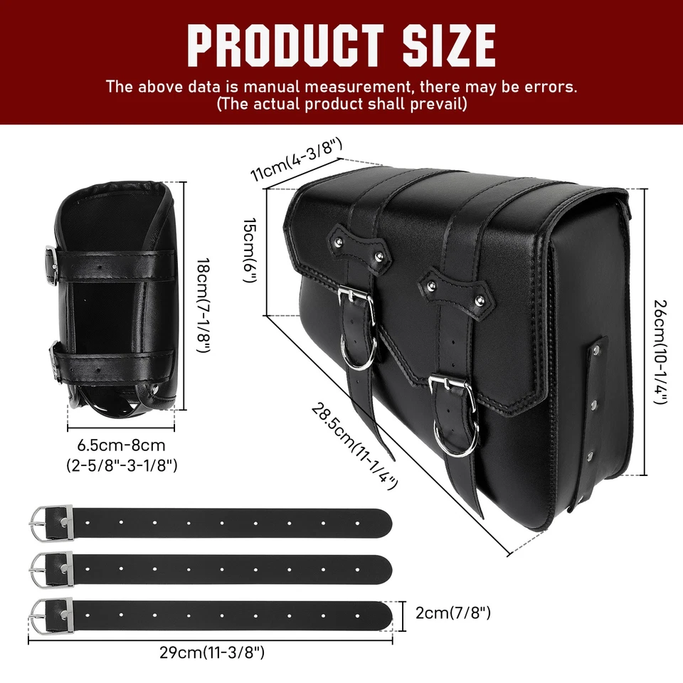 Bolsa de sillín negra para motocicleta bolsa de brazo oscilante lateral izquierdo para Honda Rebel 500 450 300 Foto 3 de 4