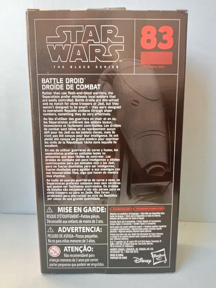 Star Wars figure Battle Droid Phantom Menace Black Series 6" #83 sealed - Imagen 4 de 4