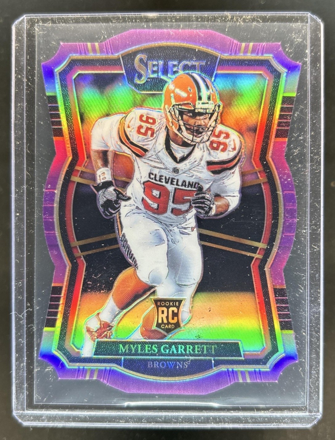 2017 Panini Select Myles Garrett RC Purple Prizm Die Cut Premier Level #/75
