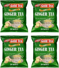 Gold Tea Instant Ginger Tea with Honey 360g (20 Sachets) (Pack of 4)