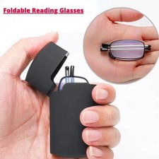 1 Pcs Anti-Blue Metal Compact Folding Light Reading Glasses With Carrying Case