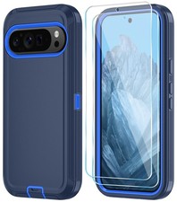 Funda Para Google Pixel 9 Pro Xl Con Protector De Pantalla Hd Resistente Azul