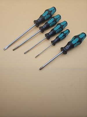 Wera, 4 Ea 335 Screwdriver for Slotted Screws, 1 Ea 350 Fir Phillips