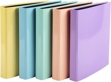 Image of Exacompta A4 Ring Binders Pack of 10 25mm D-Ring Pastel Office Home Filing
