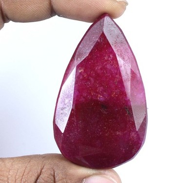 247.55 Ct Natural African Red Ruby Pear Gemstone Investment Grade