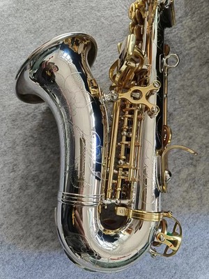 Saxophone B(B) SC-9937 Silvering Gold Key Sax Soprano With Case Neck mouthpiece
