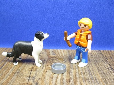 Junge mit Border Collie, Wurst & Napf aus 9318 Figur Kind Hund Playmobil PF1426