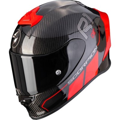 Scorpion EXO R1 AIR EVO Carbon Graphic Helm - Corpus II schwarz/rot, XL 61-62cm