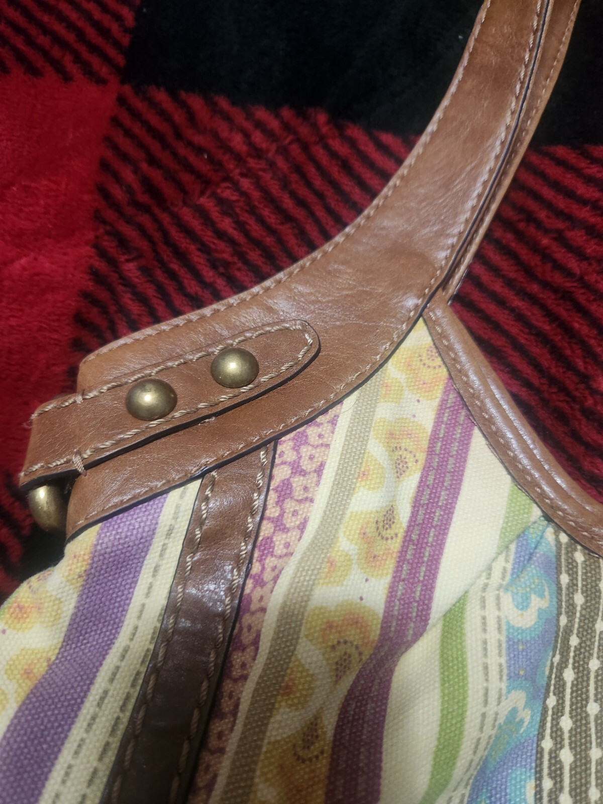 Fossil Fabric Multi Pattern Purse Multi Color - image 2