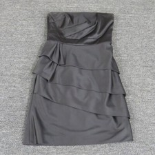 White House Black Market Strapless Dress Womens 4 Black Layered Cocktail Sheath