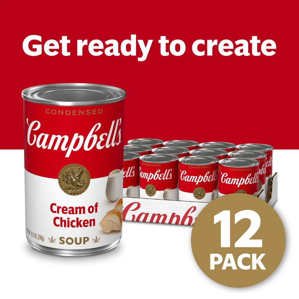Crema condensada de sopa de pollo Campbell's paquete de 12 latas de 10,5 OZ Foto 2 de 4