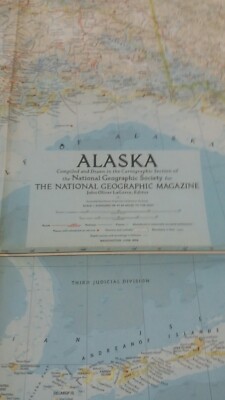 EINE ALTE KARTE VON ALASKA 1956
