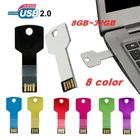 64GB 32GB Metal Key Shape USB Flash Drive Memory Stick Thumb Pen Drive Storage