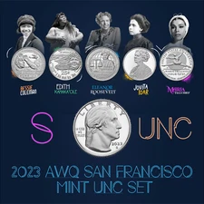 💰 2023 S American Women Quarters - SAN FRANCISCO 5 Coin Set - UNC - US Mint BU!