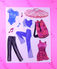 Dance Costumes Stickers Sheet