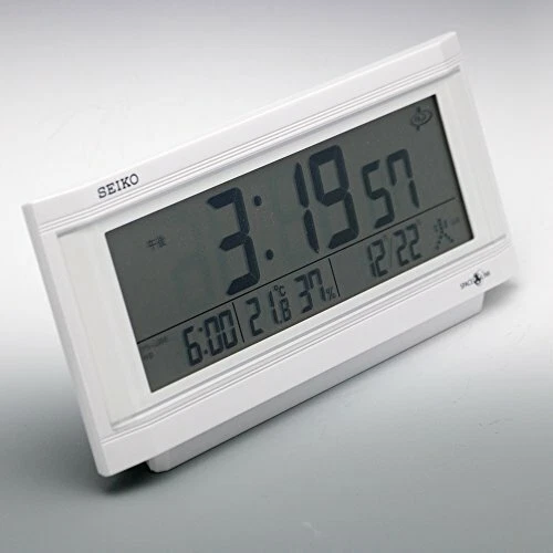 SEIKO Clock Satellite Radio Digital Calendar Temperature Humidity GP501W NEW - Image 2 of 3