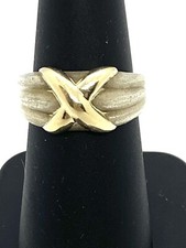 Sterling Silver 14K Gold Ring Sz 6.25 6.56g