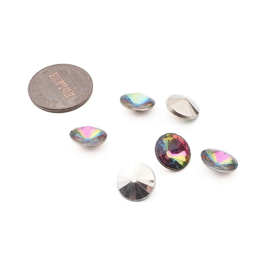 Lot (6) Preciosa rivoli vitrail rainbow glass rhinestones 10mm - Image 2 of 2
