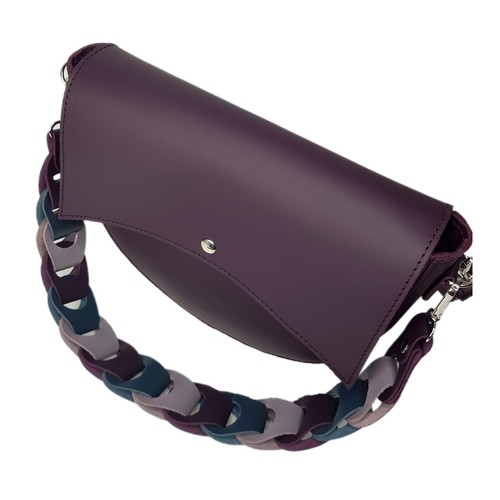 Bolso Bandolera Mujer Cuero GENUINO Damas Berenjena Púrpura Cartera - Imagen 3 de 15