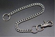 Biker Replacement Stainless Chain for Bi-Fold Trifold Wallet 18' Long keychain