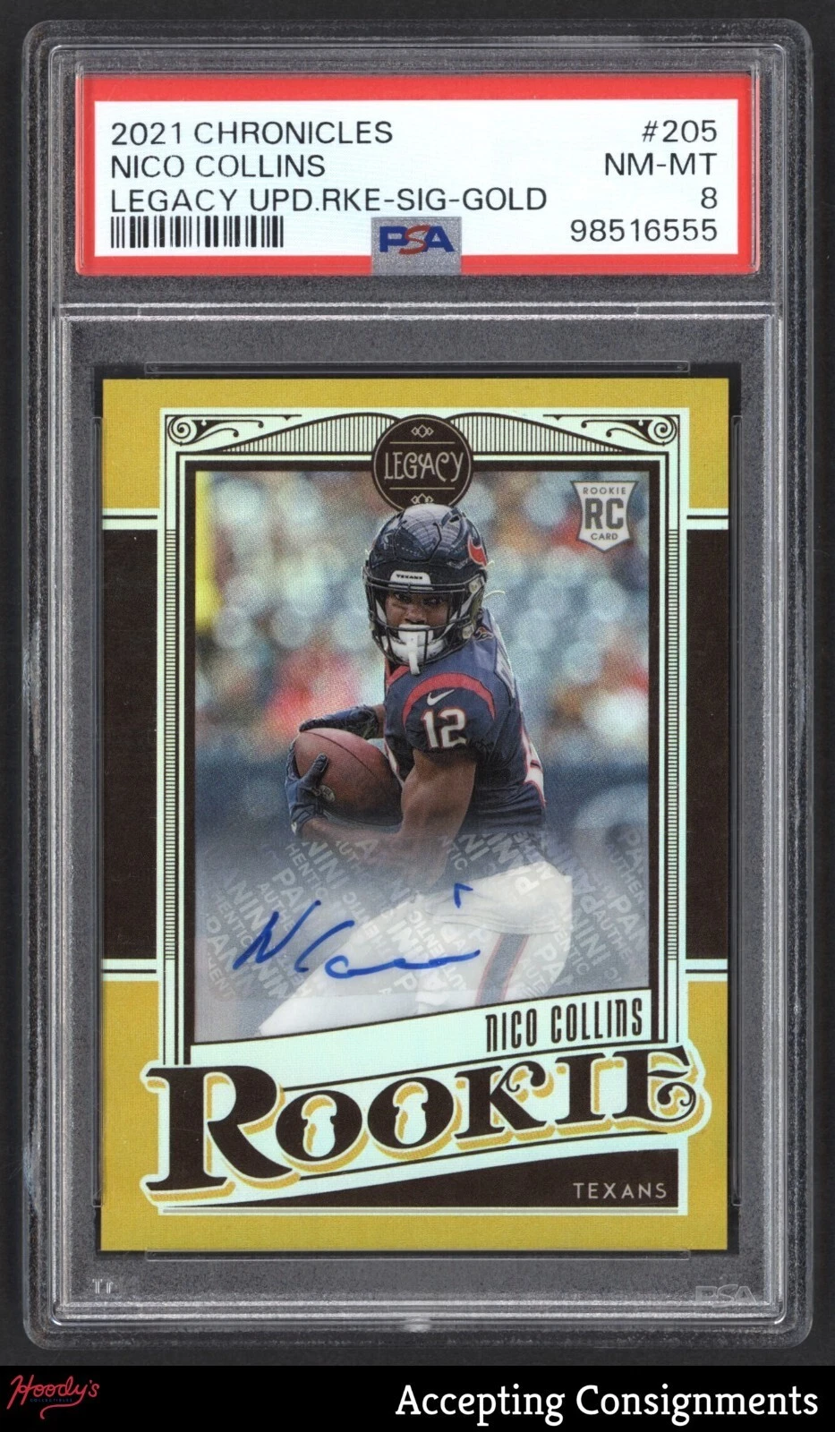 Nico Collins Panini Chronicles Legacy Update Rookies #205 Gold