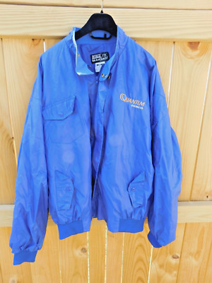 Vintage Quantum Zebco Motor Guide Mens XL Blue  Jacket Fishing, 4/47