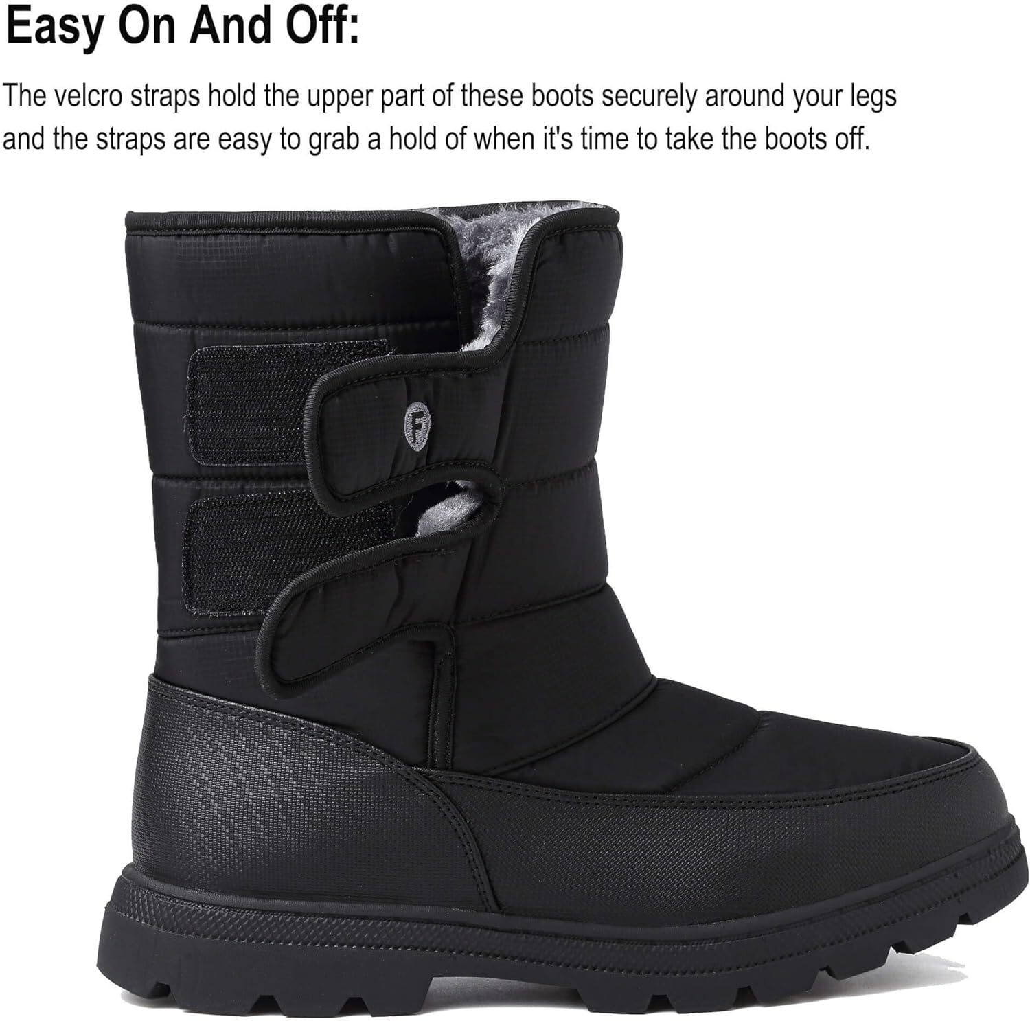 Mens Snow Boots Womens Winter Boots Waterproof Fur Lined Warm