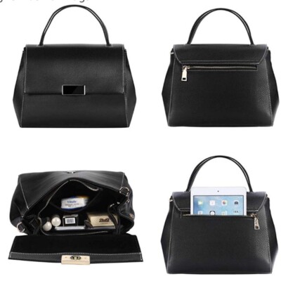 TEPEND Small Leather Crossbody Bag For Women - Multi-Compartment, Adjustable Strap, Black - View #5