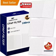 100 Packs Universal CPAP Filters Compatible with Resmed Air 10, Airsense 10, Air
