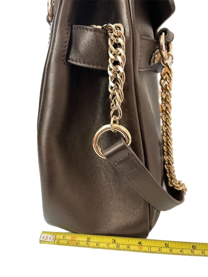 Versace Colección Cuero Vitello Perlato Correa Ajustable Cartera Bolso Mensajero Foto 3 de 4