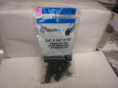 SharkBite UP412A5 Plastic 160 PSI Reducing Tee 1/2 x 3/4 Dia. in. PEX PACK of 5