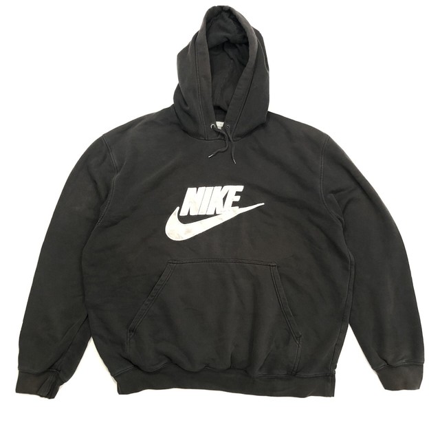 Vintage Nike Hoodie Black Grey Swoosh Mens XL | eBay