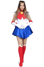 Halloween Cosplay Costume Sailor Moon Usagi Tsukino Fighting Uniform V1 US Size
